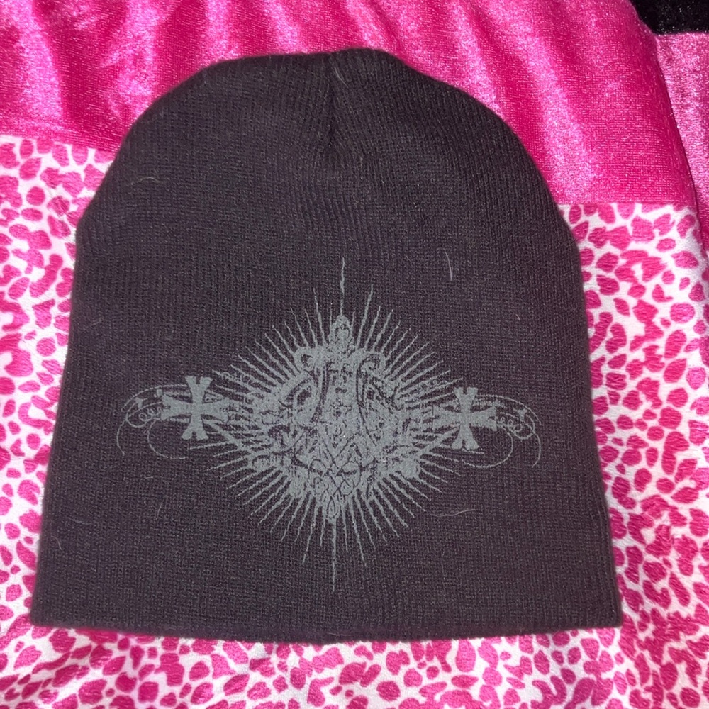 Black grunge beanie